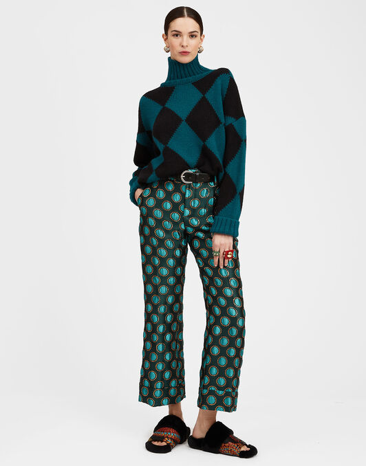 Argyle Sweater La DoubleJ: Green / Black PUL0091KNI064