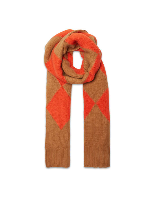 Argyle Scarf La DoubleJ: Camel Orange Argyle Scarf La DoubleJ: Camel Orange SCA0029KNI064