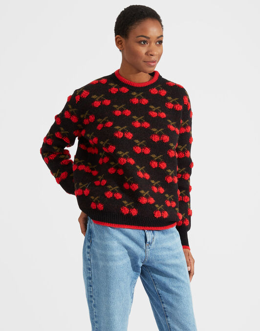 Cherry Sweater La DoubleJ: Black / Red Cherry Sweater La DoubleJ: Black / Red PUL0103KNI092