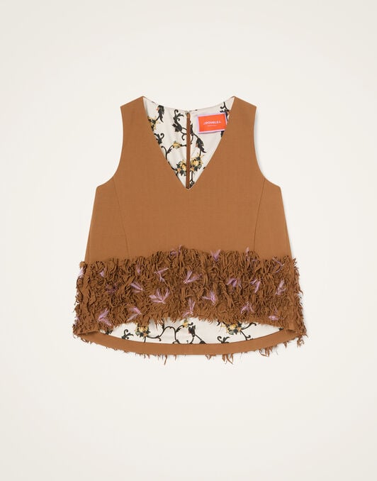 V-Neck La Scala Top La DoubleJ: Solid Tobacco V-Neck La Scala Top La DoubleJ: Solid Tobacco TOP0226VIS035
