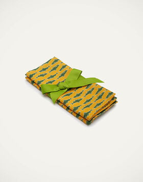Large Napkins Set Of 2 La DoubleJ: Como Fish Yellow Small NAP0006LIN005