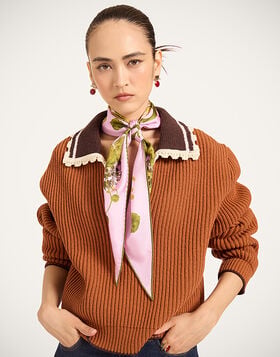 Diamond Scarf La DoubleJ: Coven Placée Pink SCA0105SIL006