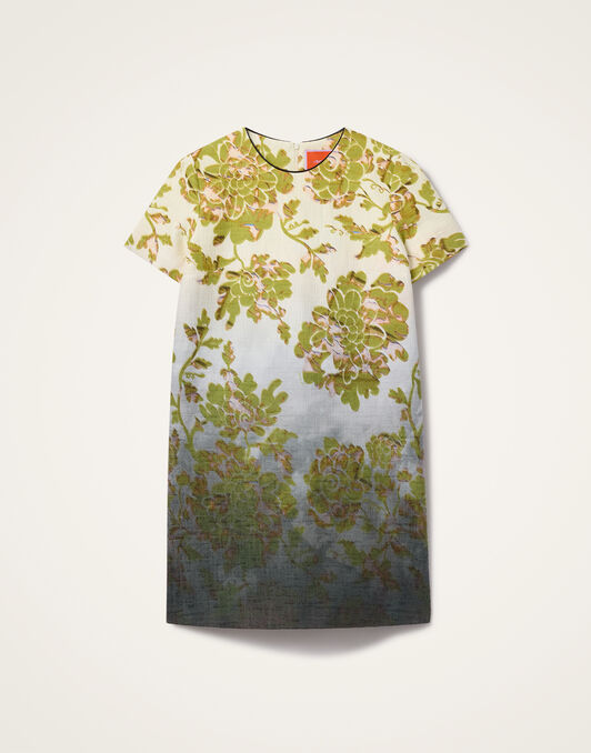 Mini Swing Dress La DoubleJ: Oasis Ombré Placée Green & Black DRE0658COT005