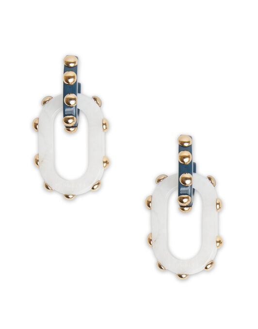 Nefertiti Double Earrings La DoubleJ: Solid Teal EAR0041POL007