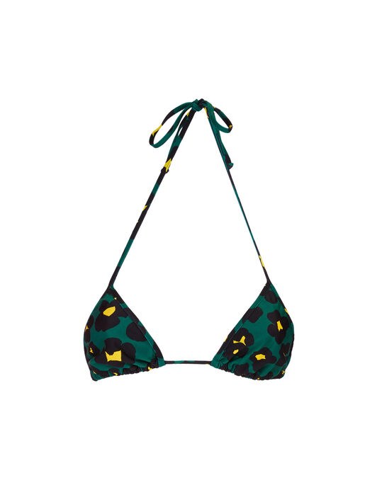 Triangle Bikini Top LaDoubleJ: Flower Leopard Verde SWI0003LYC001