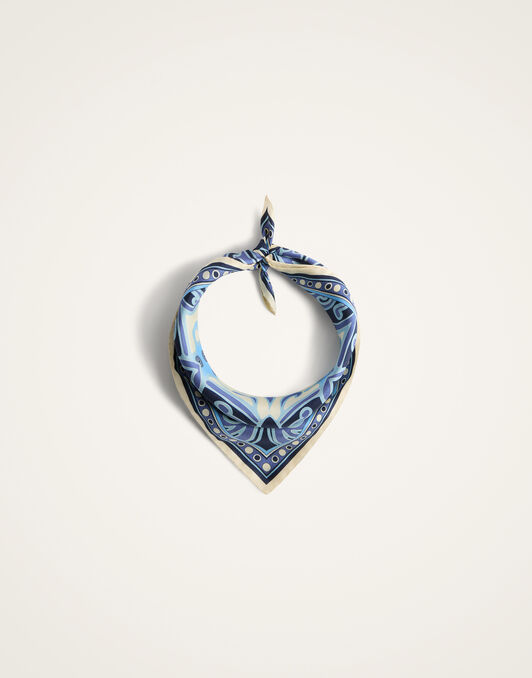Foulard 45 La DoubleJ: Cocoon Placée Blue SCA0065SIL006