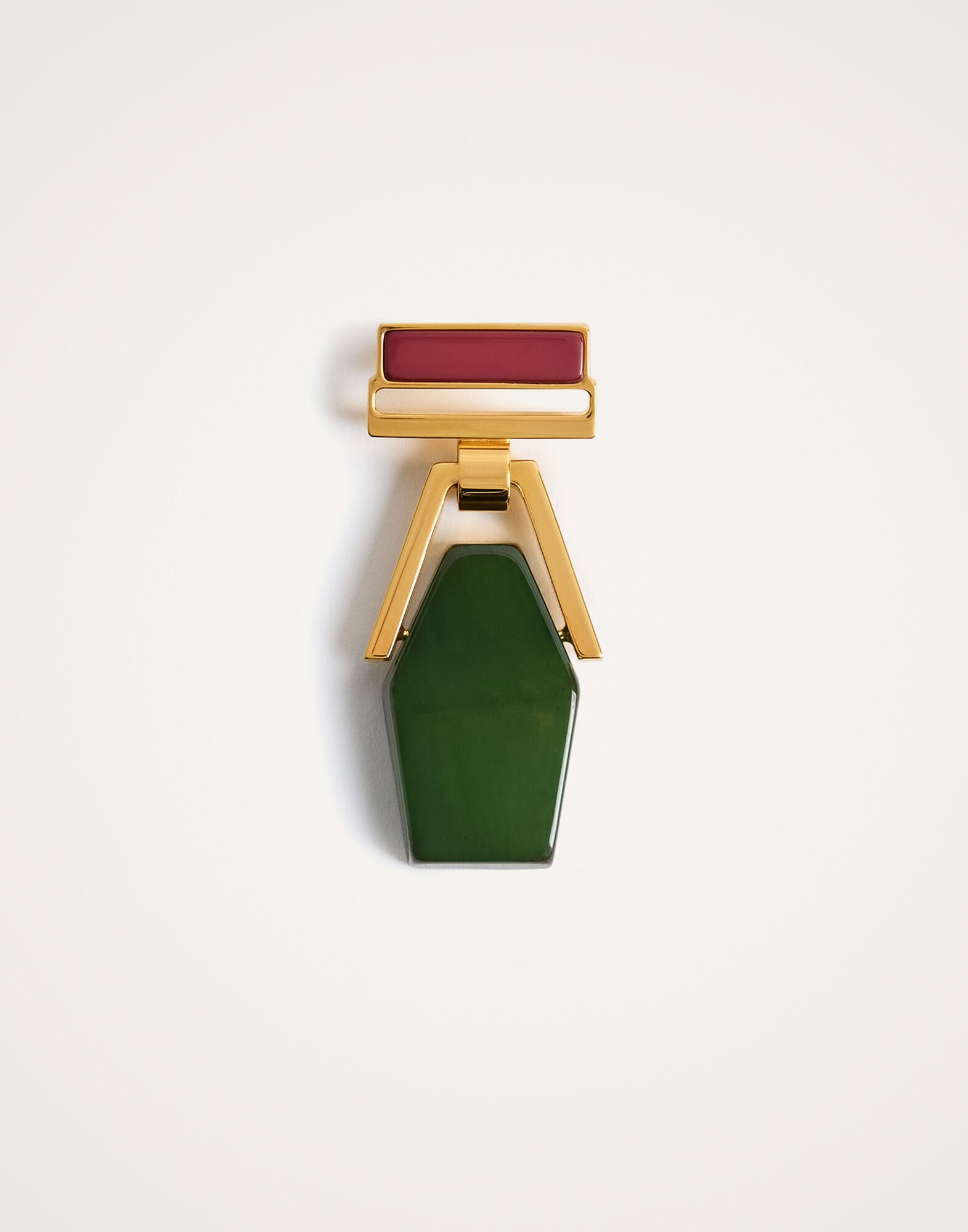 Portal Brooch La DoubleJ: 24k Gold Plate & Green Resin Portal Brooch La DoubleJ: 24k Gold Plate & Green Resin BCH0002POL014