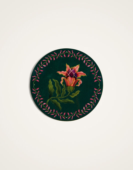 Disk Coasters Set Of 4 La DoubleJ: Flora And Fauna Mix Dark Green Disk Coasters Set Of 4 La DoubleJ: Flora And Fauna Mix Dark Green CST0009CRK001