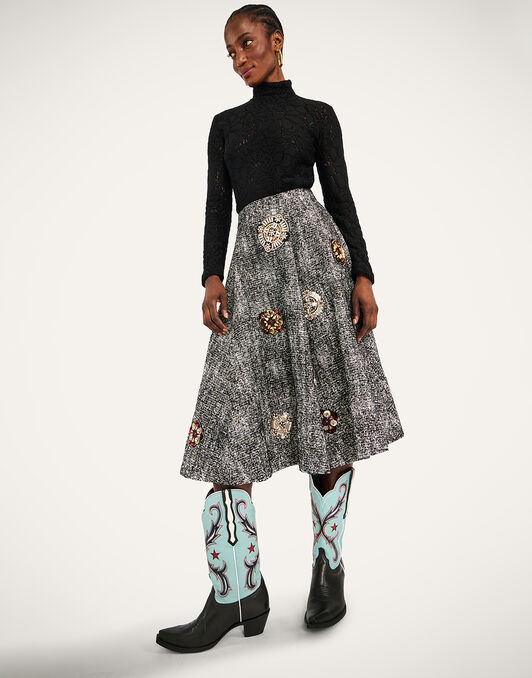 Dolce Vita Skirt La DoubleJ: Solid Black & White Dolce Vita Skirt La DoubleJ: Solid Black & White SKI0175EMB116