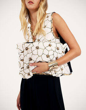 Hand Pochette La DoubleJ: Solid White BAG0081EMB123