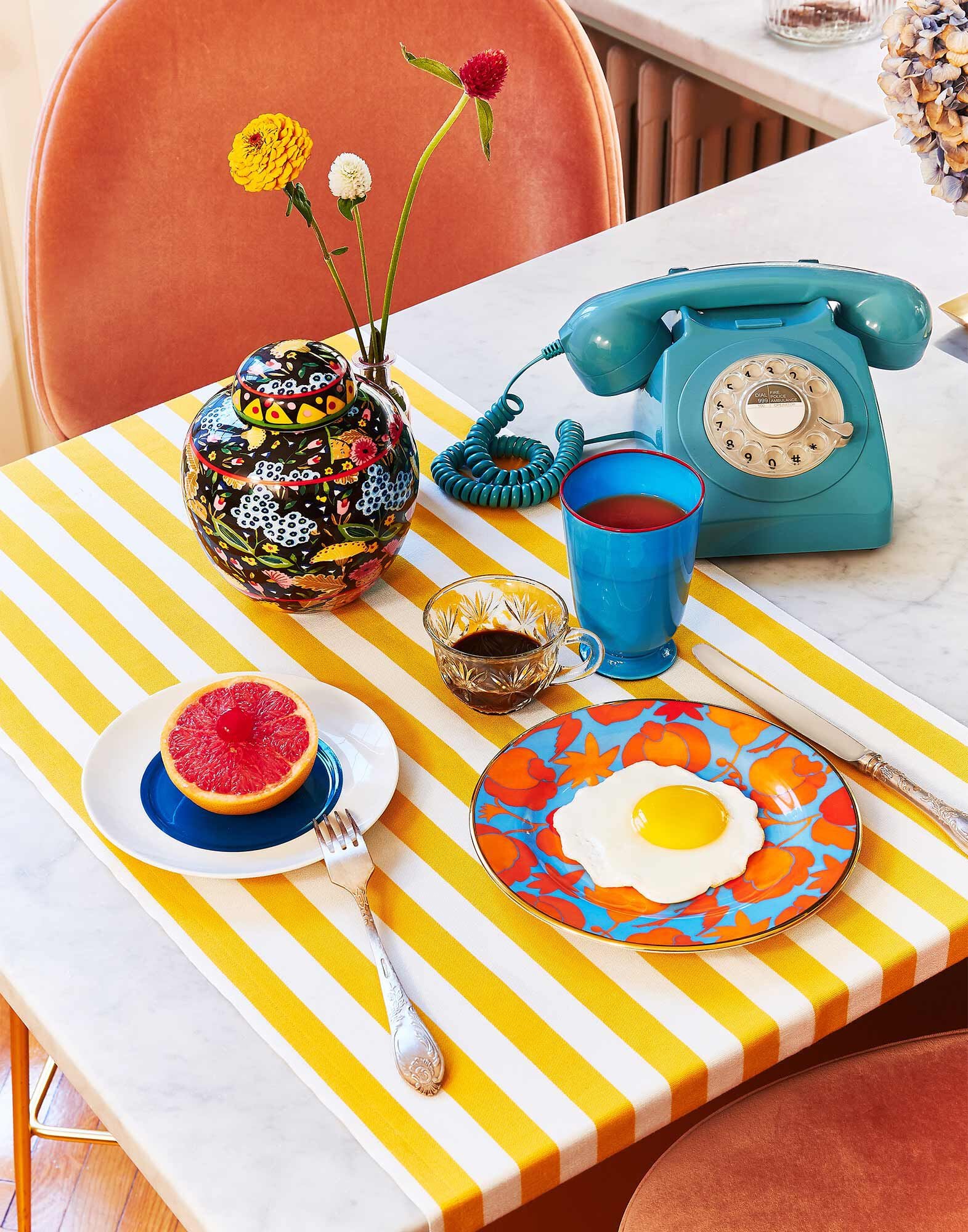 Dessert Plate Set of 2 La DoubleJ: Wildbird Azzurro/Arancio Dessert Plate Set of 2 La DoubleJ: Wildbird Azzurro/Arancio DIS0023CER001