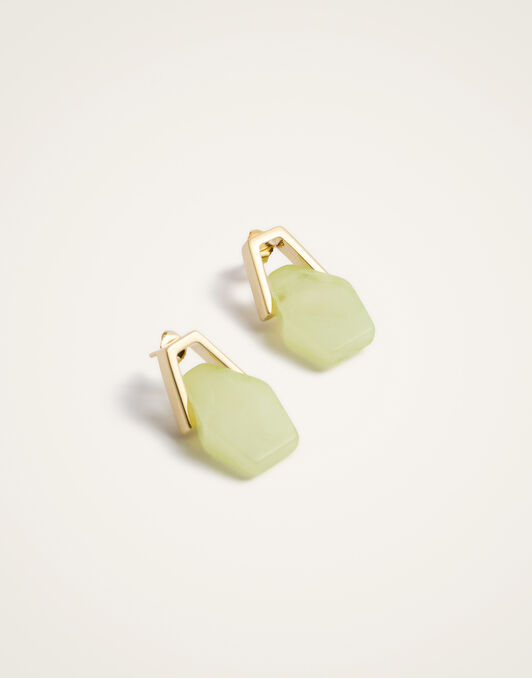 Portal Earrings La DoubleJ: 24K Gold Plate & Green Resin Portal Earrings La DoubleJ: 24K Gold Plate & Green Resin EAR0051POL014
