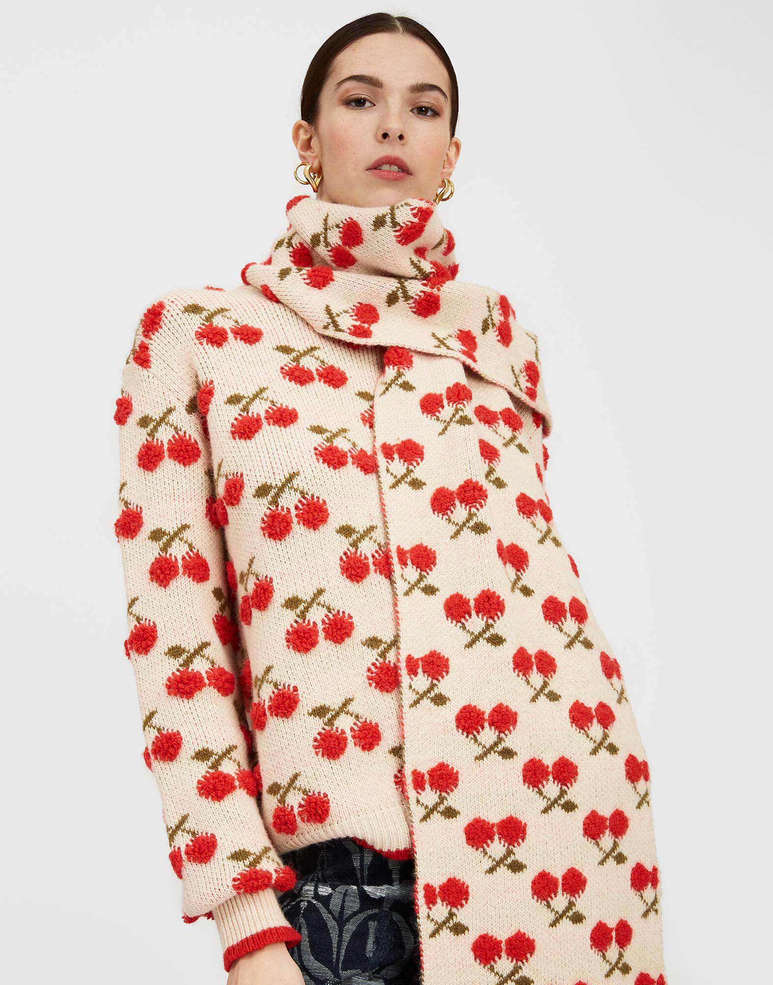 Cherry Scarf La DoubleJ: Off White Cherry Scarf La DoubleJ: Off White SCA0041KNI092