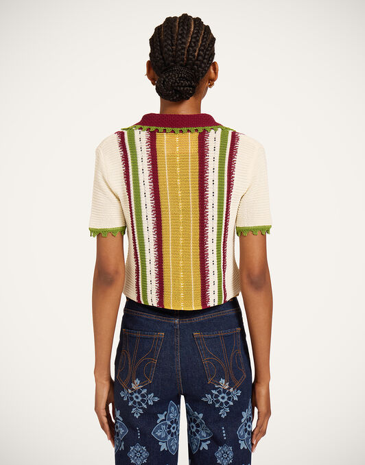 Bowling Polo La DoubleJ: Multicolor Ivory & Yellow Bowling Polo La DoubleJ: Multicolor Ivory & Yellow PUL0381KNI214