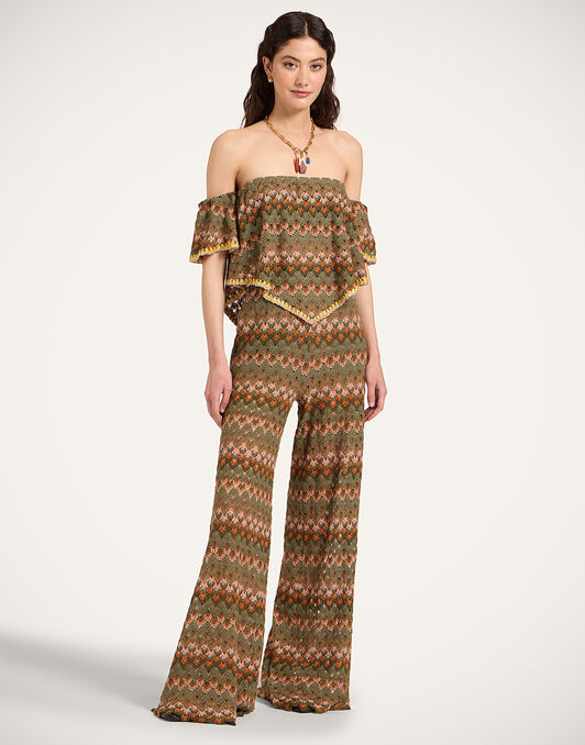 Sand Dollar Top La DoubleJ: Multicolor Green & Orange Sand Dollar Top La DoubleJ: Multicolor Green & Orange TOP0211COT091