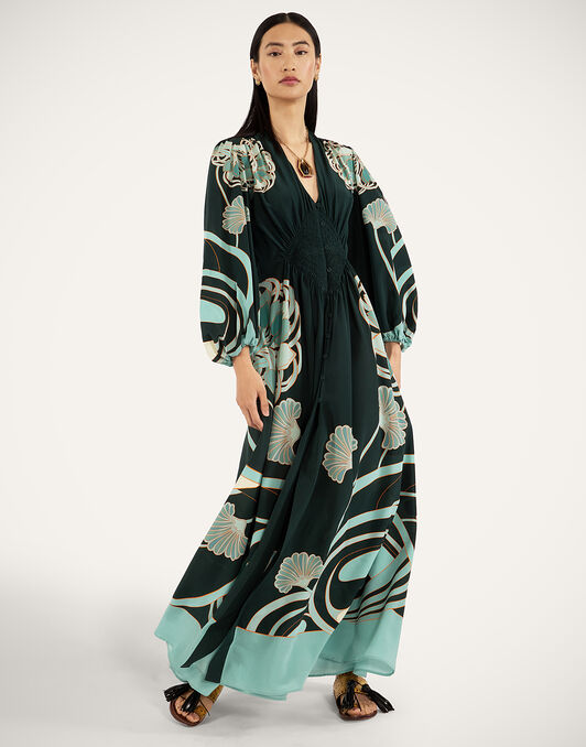 Long Camerino Dress La DoubleJ: Blooming Tulip Placée Dark Green Long Camerino Dress La DoubleJ: Blooming Tulip Placée Dark Green DRE0720CRE002