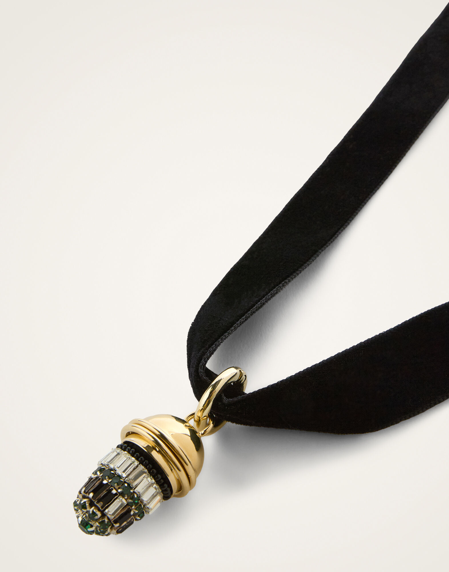 Lantern Necklace La DoubleJ: 24K Gold Plate & Crystal Embroidery Lantern Necklace La DoubleJ: 24K Gold Plate & Crystal Embroidery NEC0048BRA004