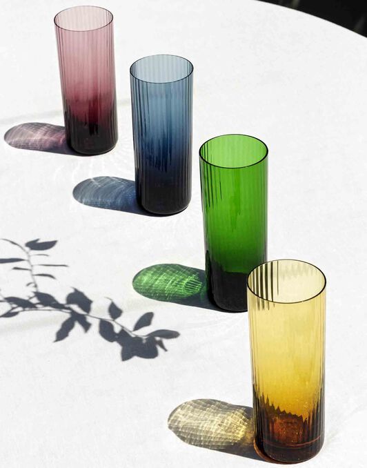Tumbler Glass Set of 4 La DoubleJ: Misty Rainbow Mix Tumbler Glass Set of 4 La DoubleJ: Misty Rainbow Mix GLA0015MUR001