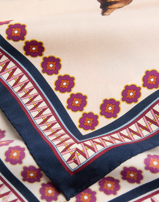 Foulard 45 La DoubleJ: Zooflora Turtlair Ivory Foulard 45 La DoubleJ: Zooflora Turtlair Ivory SCA0065SIL006