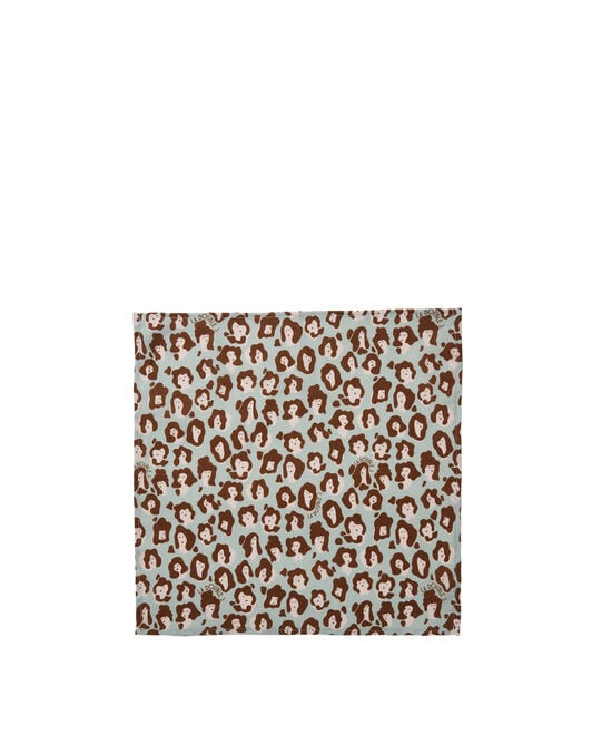 Large Napkins Set Of 2 La DoubleJ: Lady Leopard Acqua NAP0006LIN001