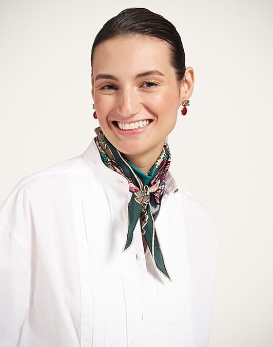Diamond Scarf La DoubleJ: Symposium Placée Light Blue SCA0105SIL006