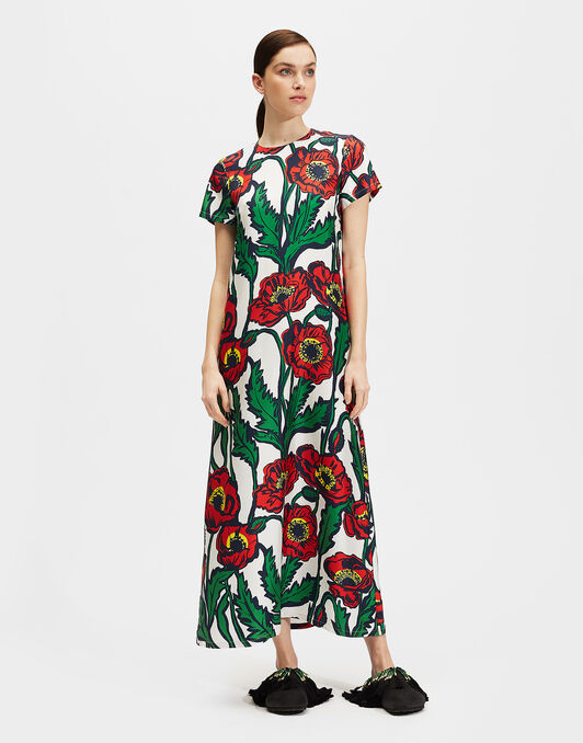 Swing Dress La DoubleJ: Big Blooms Bianco Swing Dress La DoubleJ: Big Blooms Bianco DRE0001SIL001