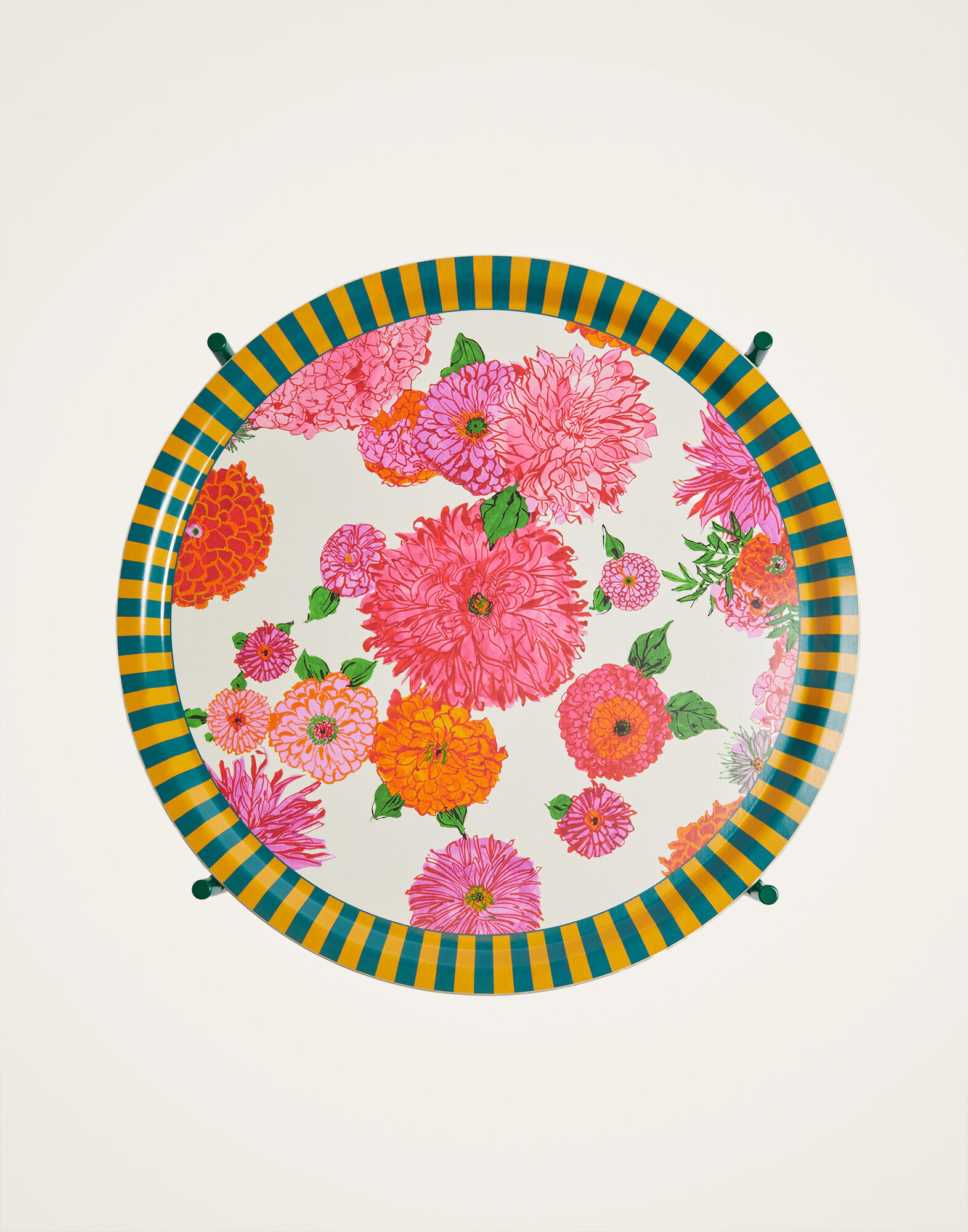 Large Round Printed Tray La DoubleJ: Bright Blooms Pink Large Round Printed Tray La DoubleJ: Bright Blooms Pink TRA0006WOD001
