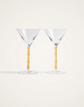 Bamboo Martini Glasses Set Of 2 La DoubleJ: Solid Amber GLA0051GLS002