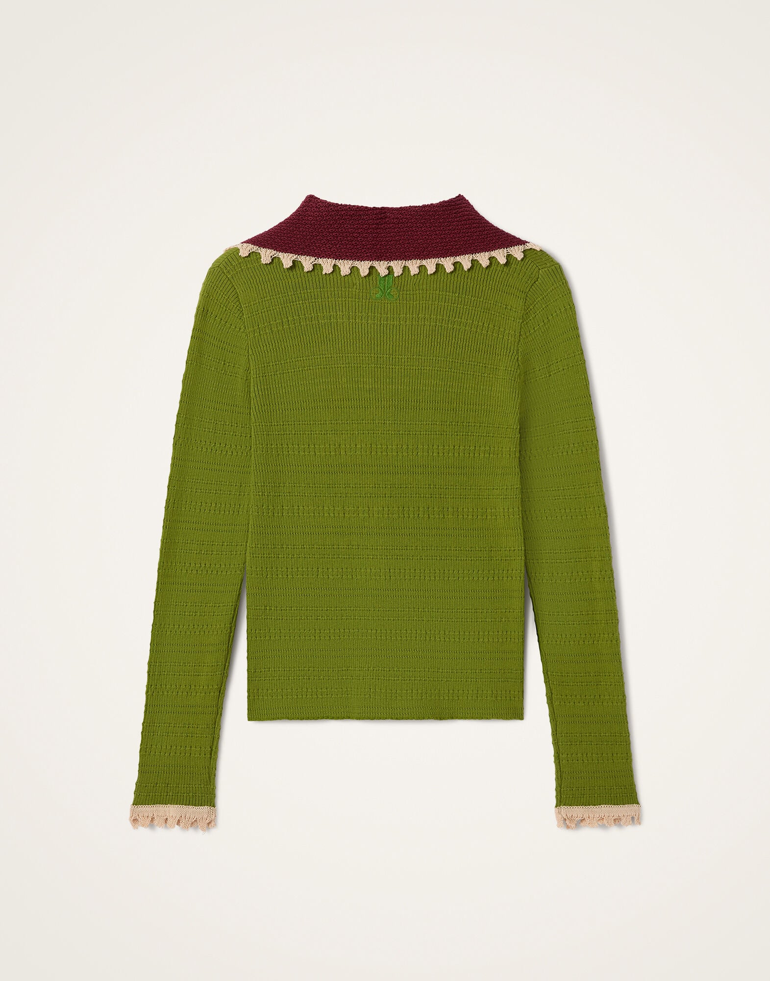 Picket Polo Jumper La DoubleJ: Solid Lime Picket Polo Jumper La DoubleJ: Solid Lime PUL0280KNI154