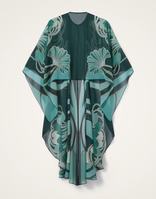 Maria Cape La DoubleJ: Blooming Tulip Placée Dark Green SCA0092SIL014