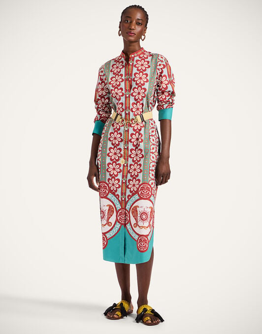 Sundowner Tunic La DoubleJ: Pagoda Placée Rust DRE0924COT015