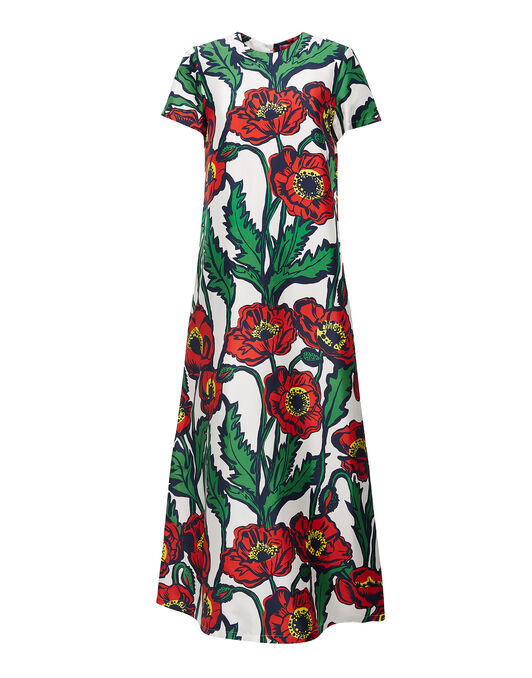 Swing Dress La DoubleJ: Big Blooms Bianco Swing Dress La DoubleJ: Big Blooms Bianco DRE0001SIL001