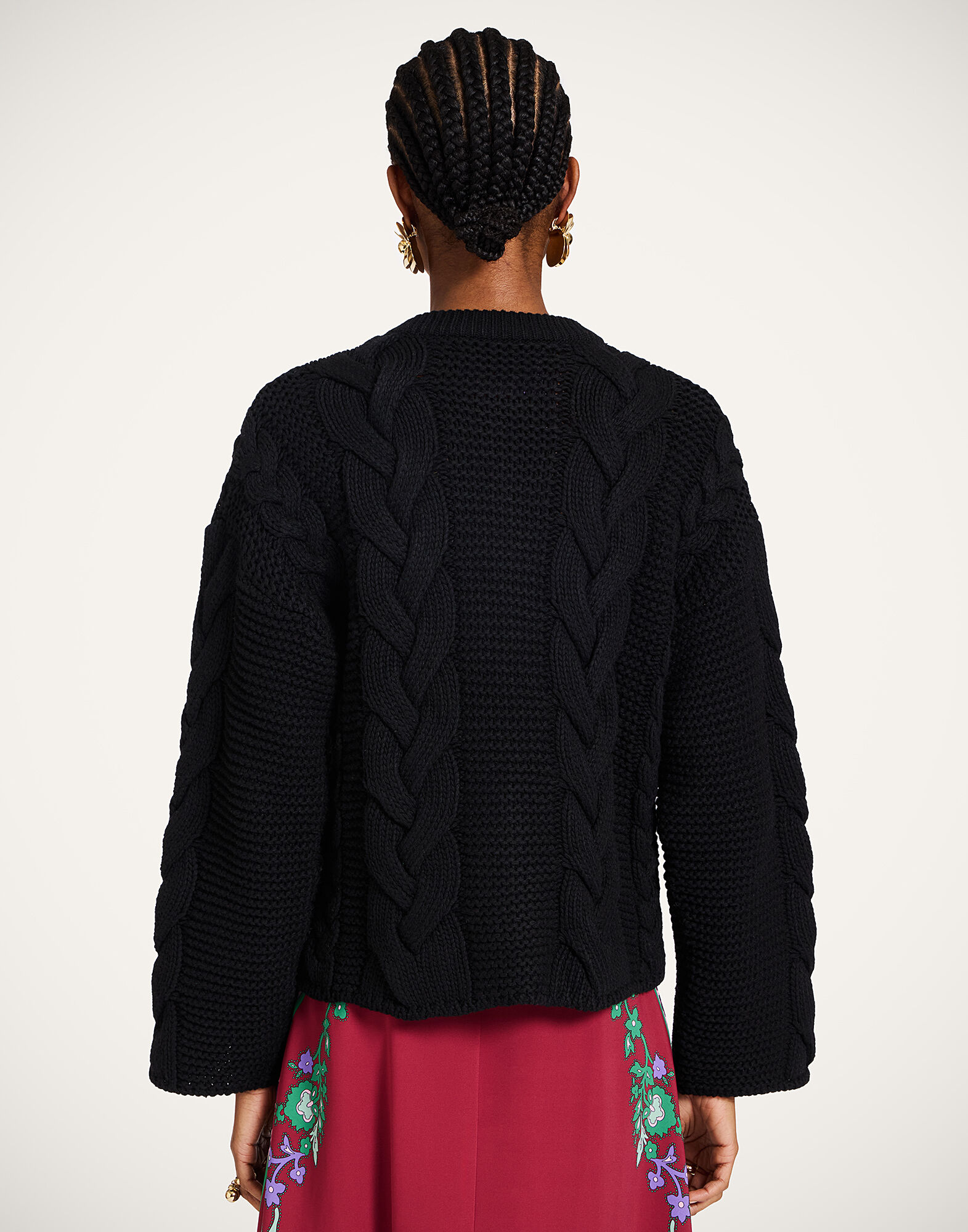Portrait Cardigan La DoubleJ: Solid Black PUL0211KNI120