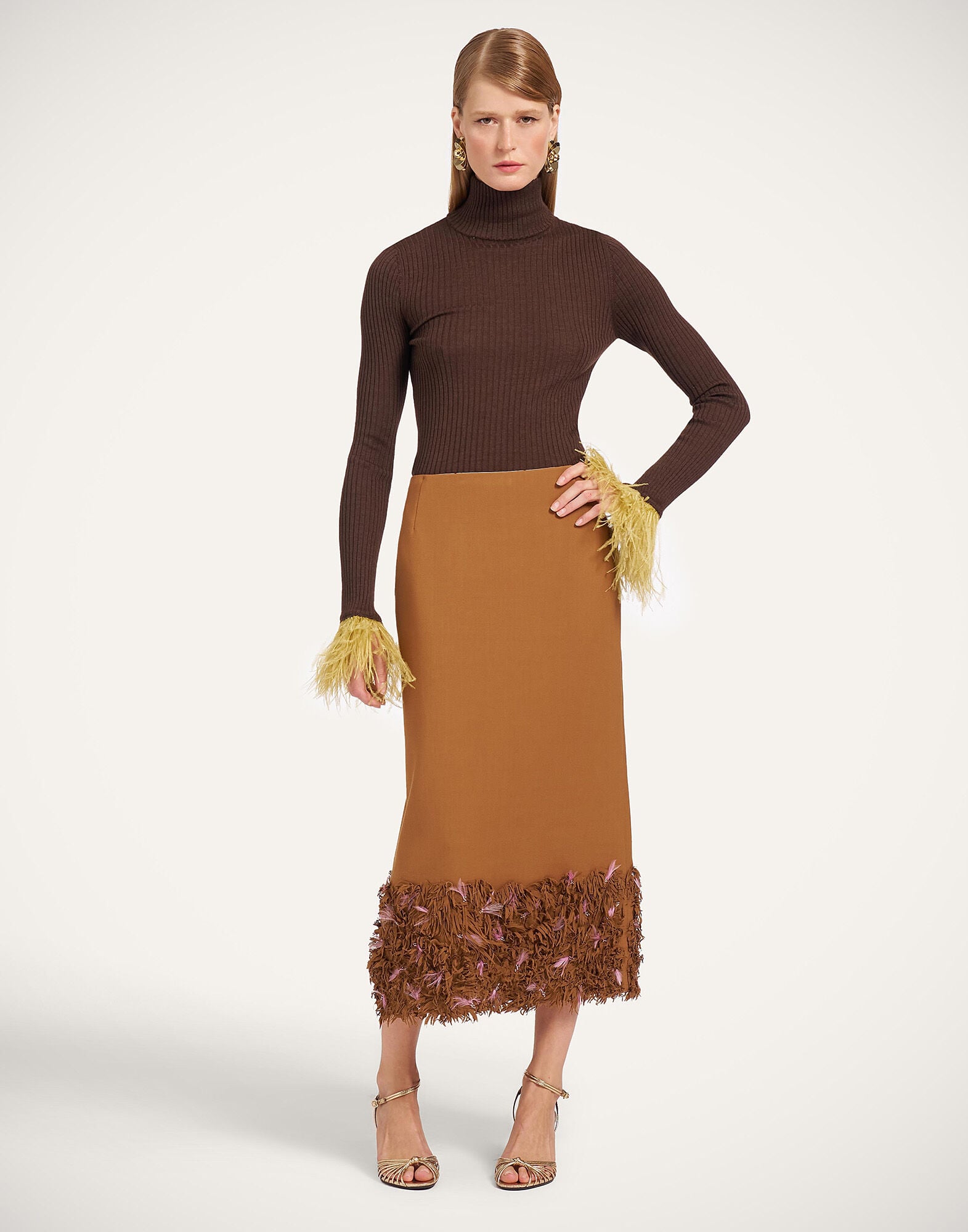 Pencil Skirt La DoubleJ: Solid Tobacco Pencil Skirt La DoubleJ: Solid Tobacco SKI0215VIS035