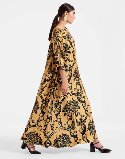 Muumuu Dress Round Neck La DoubleJ: Cherubs Gold DRE0370SIL001