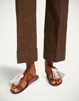 Sandy Slides La DoubleJ: Solid Brown SHO0114LEA014