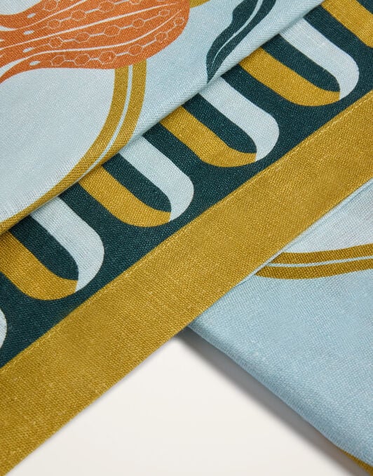Large Tablecloth La DoubleJ: Melograno Placée Light Blue TBC0018LIN008