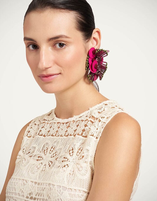 Petal Long Earrings La DoubleJ: Burgundy Petal Long Earrings La DoubleJ: Burgundy EAR0090EMB222