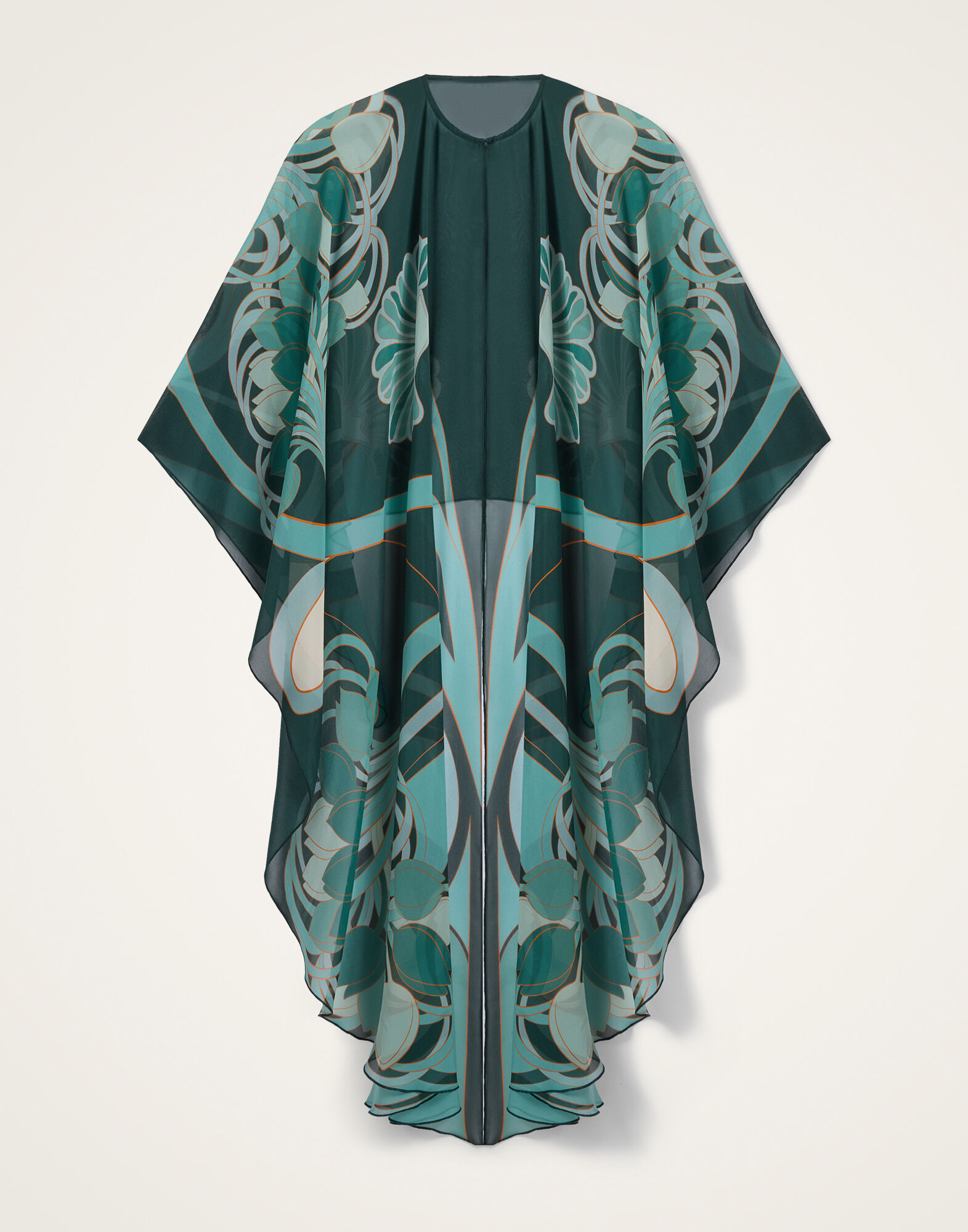 Maria Cape La DoubleJ: Blooming Tulip Placée Dark Green SCA0092SIL014