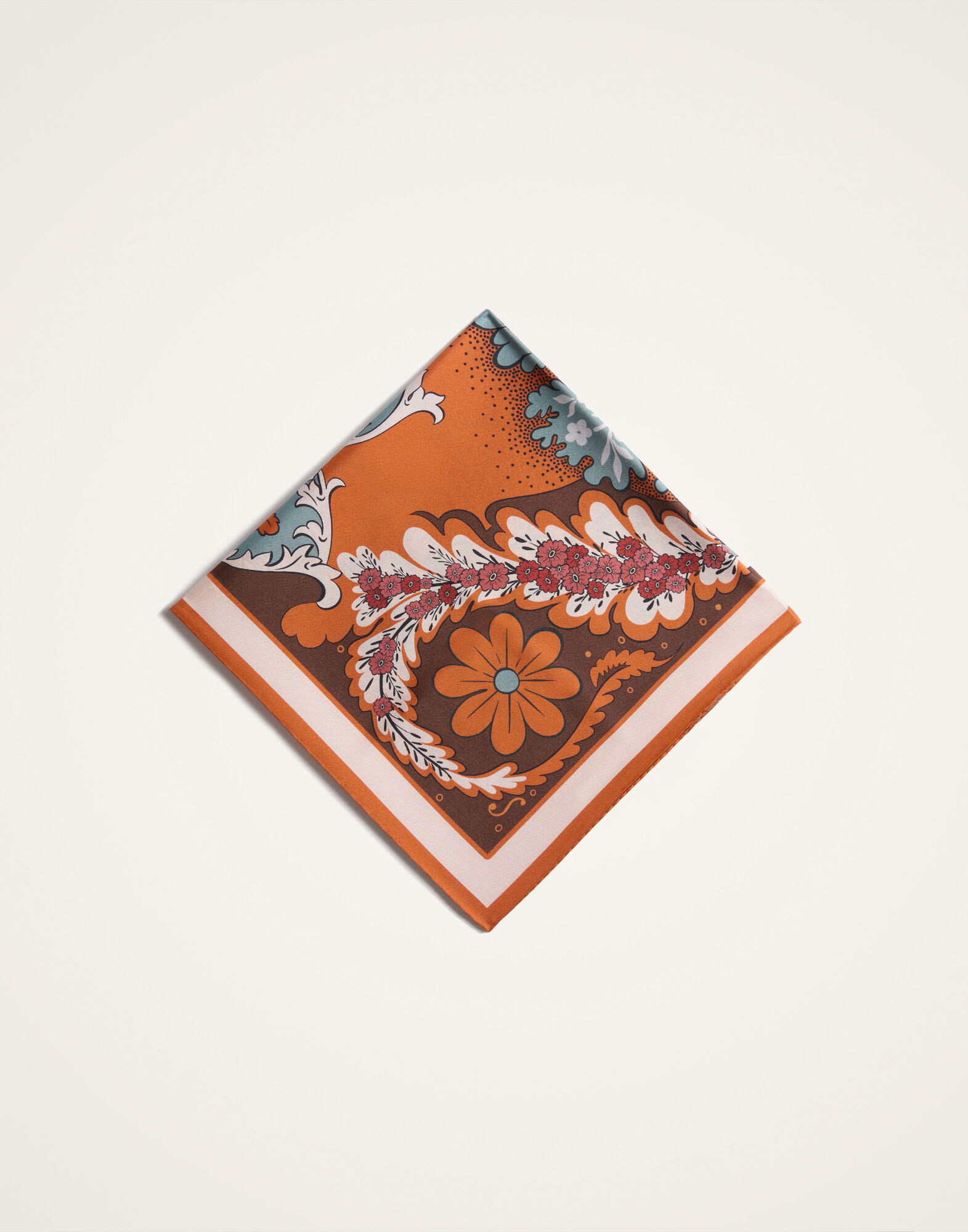 Foulard 45 La DoubleJ: Chamberlain Placée Orange Foulard 45 La DoubleJ: Chamberlain Placée Orange SCA0065SIL006