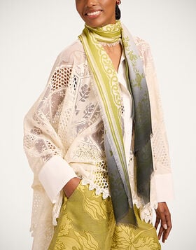 Scarf (70X180) La DoubleJ: Oasis Placée Green SCA0097MOS001