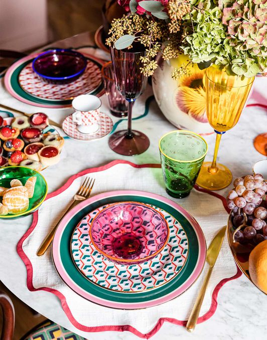 Dinner Plates Set Of 2 La DoubleJ: Rainbow Verde Dinner Plates Set Of 2 La DoubleJ: Rainbow Verde DIS0075CER001