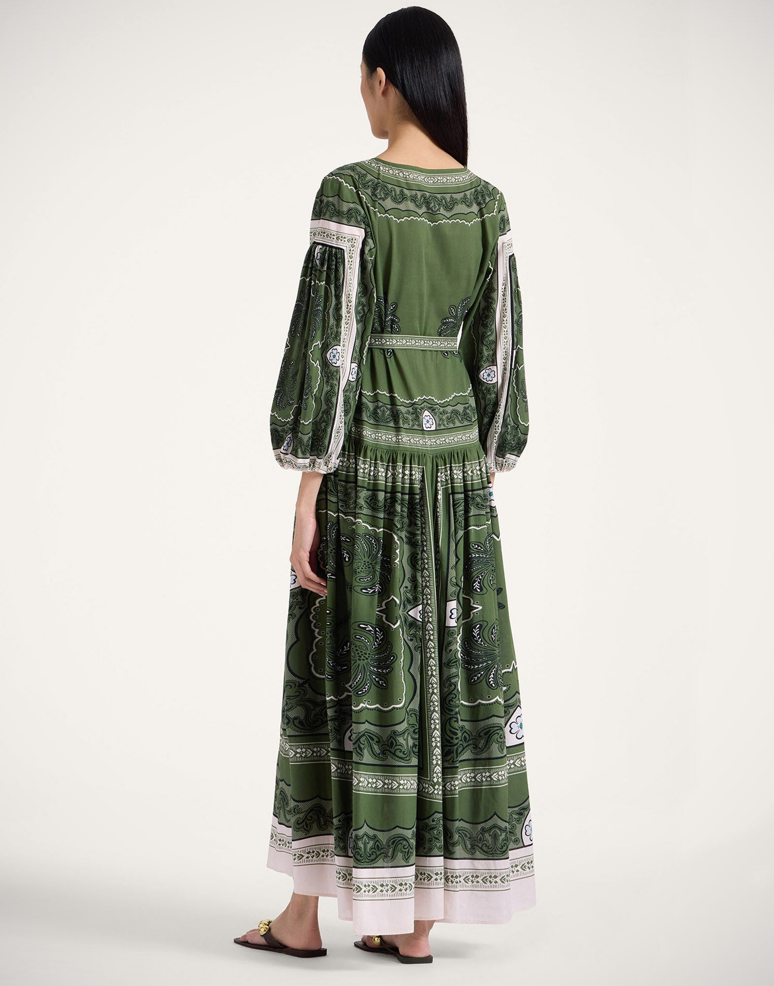 Viviana Dress La DoubleJ: Mirage Placée Green Viviana Dress La DoubleJ: Mirage Placée Green DRE0716COT056