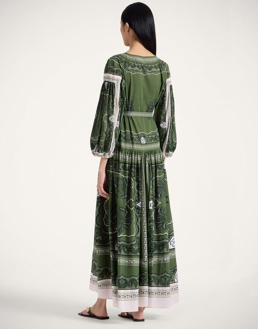 Viviana Dress La DoubleJ: Mirage Placée Green Viviana Dress La DoubleJ: Mirage Placée Green DRE0716COT056