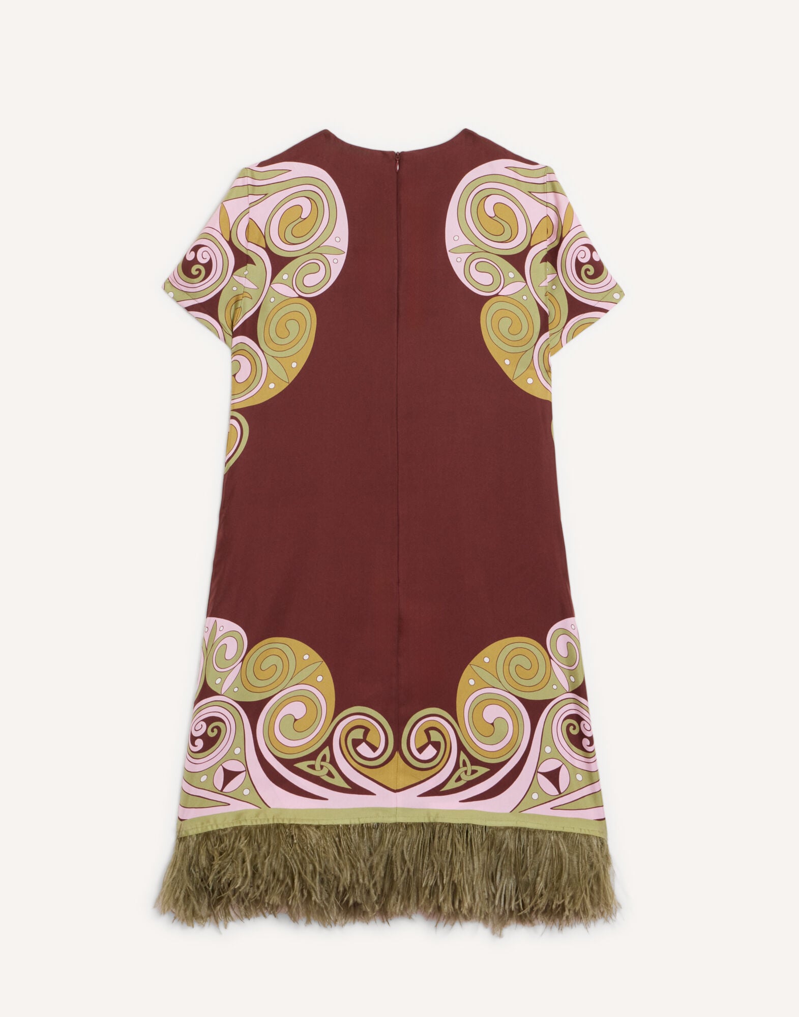 Mini Swing Dress La DoubleJ: Kells Swirl Placée Burgundy DRE0963SIL026