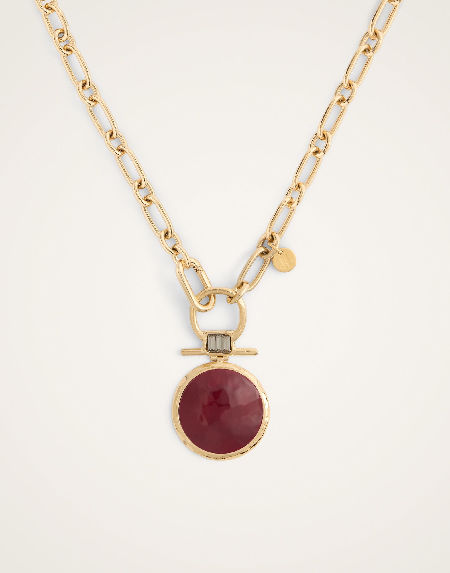 Shen Loop Necklace La DoubleJ: 24k Gold Plate & Red Enamel Shen Loop Necklace La DoubleJ: 24k Gold Plate & Red Enamel NEC0024BRA003