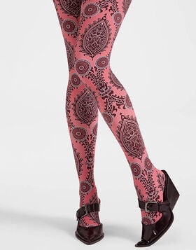 Printed Tights La DoubleJ: Oltrarno Pink SOC0013NYL008