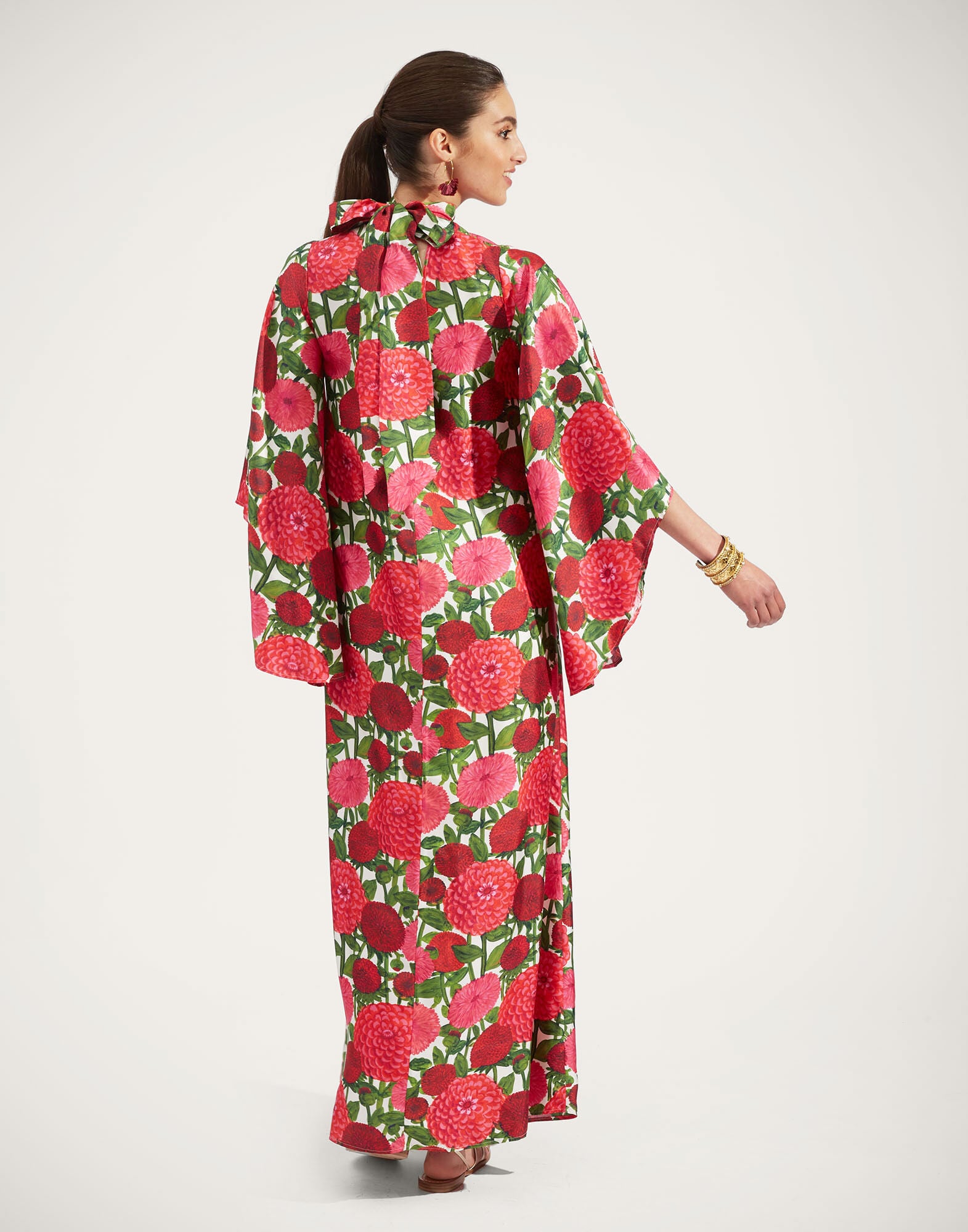 Magnifico Dress La DoubleJ: Pink Dahlias DRE0232SIL006