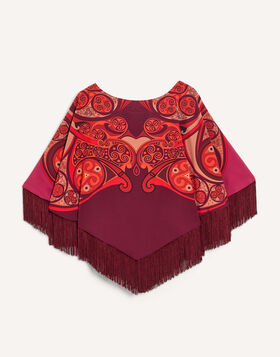Mini Poncho La DoubleJ: Alchemy Placée Dark Red SCA0077VIS036