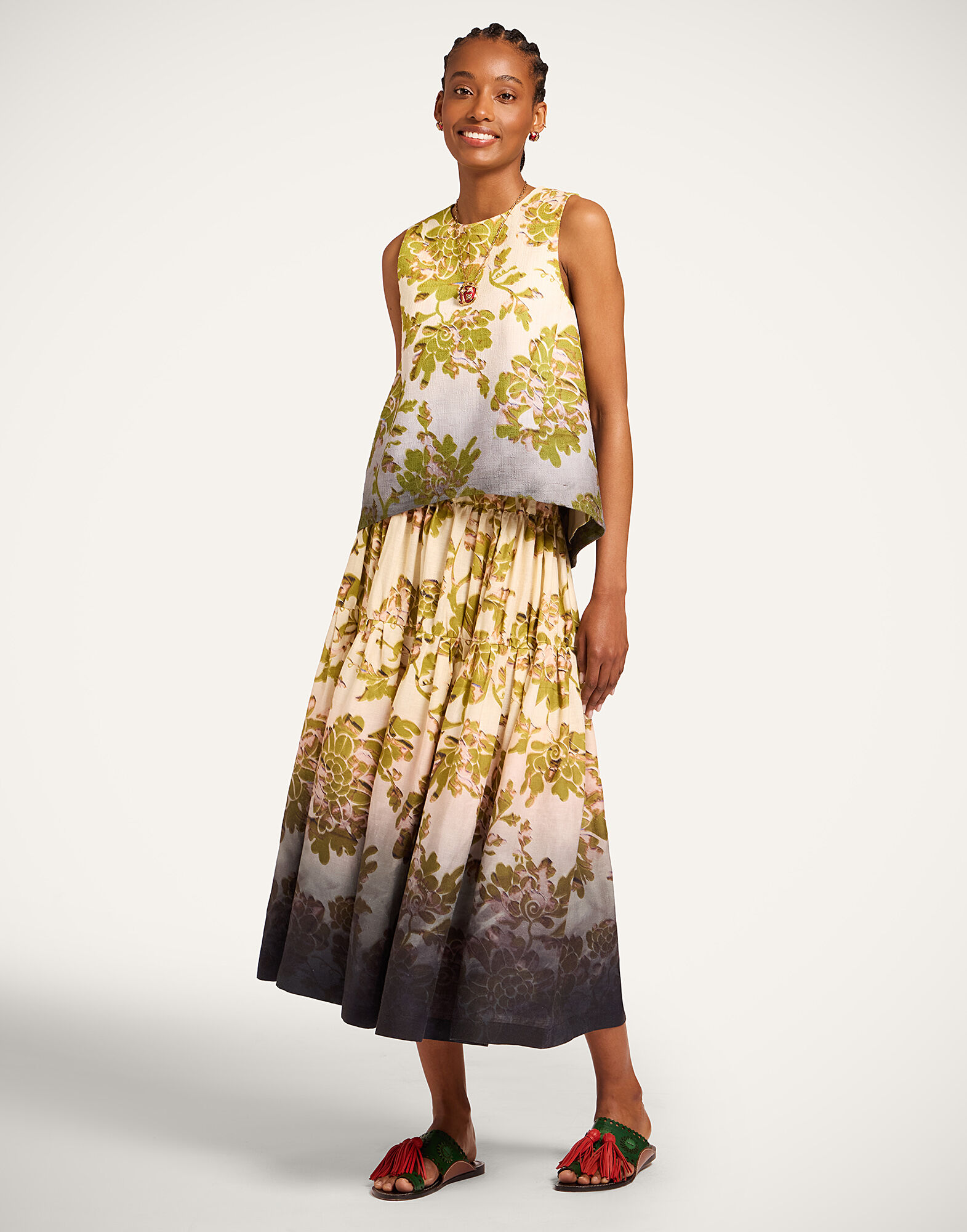 Gala Skirt La DoubleJ: Oasis Ombré Placée Green & Black Gala Skirt La DoubleJ: Oasis Ombré Placée Green & Black SKI0202LIN014